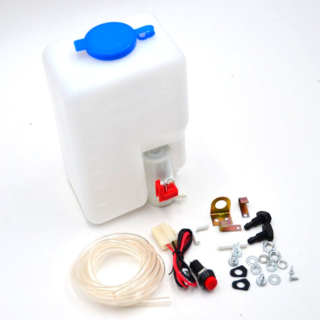 NEW Universal 12V Windshield Washer Bottle Tank Pump Wiper System Reservoir Kit