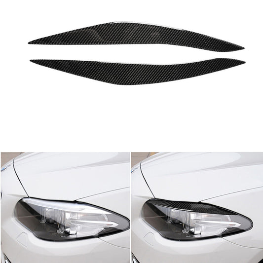 2x carbon fiber headlights eyebrow trim for BMW 5 Series F10 2010-2013