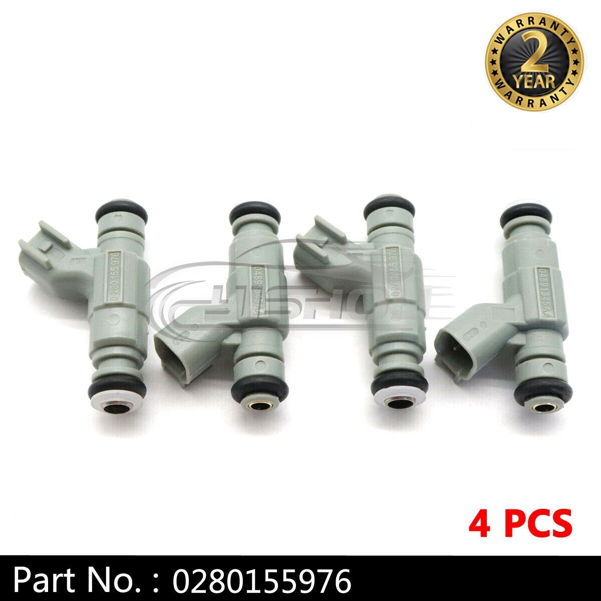 4-Pack 0280155976 Injector 2001-2003 for Chrysler PT Cruiser 2.4L L4 Gas Injector