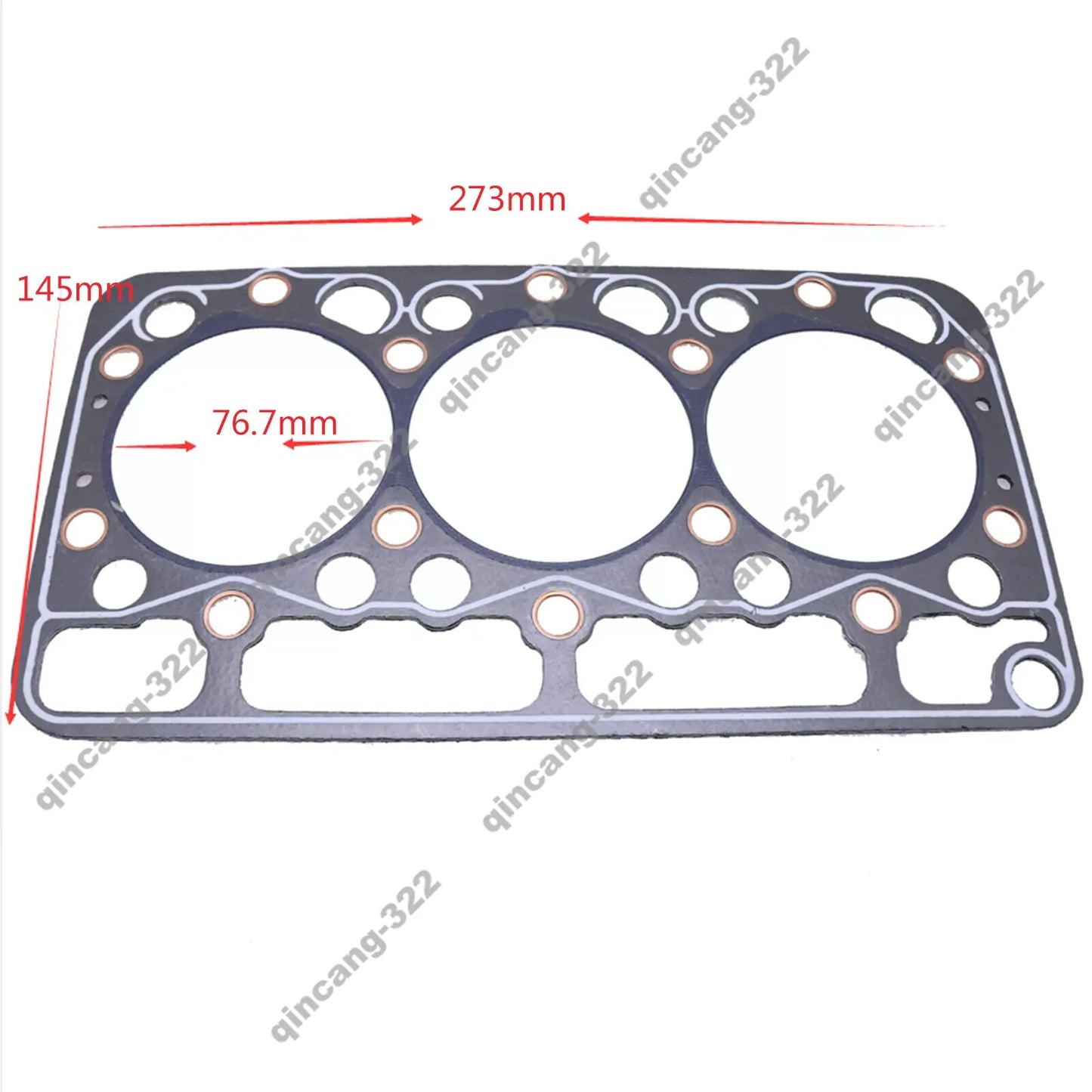 Cylinder head gasket 15676-03310 for Kubota D1102 Engine L2350 L235F Tractor