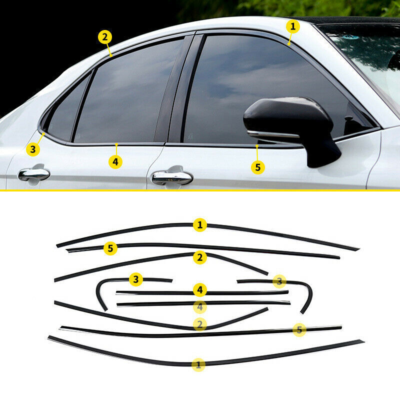 for Toyota for Camry 2018-2023 piano black Car Window Sill Trim Molding Cover trim