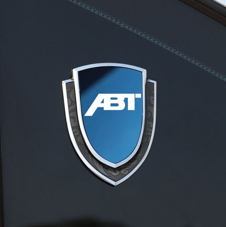 Suitable for Audi ABT rear window and trunk side badge stickers, decals, badges, black and silver.