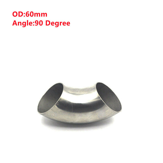 2.36in/60mm Stainless Steel Car 90¡« Bend Exhaust Pipe Tube Elbow Fitting Welded