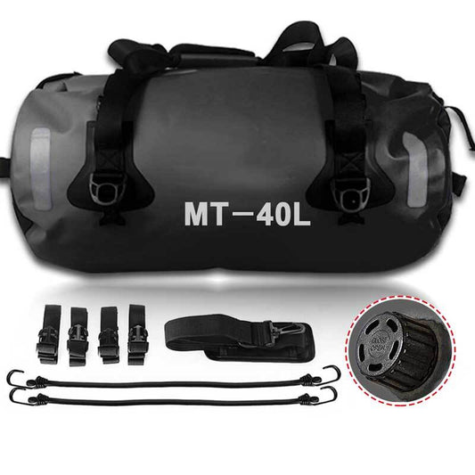 Motorcycle Waterproof Bag Outdoor Travel Rear Rack Luggage Saddlebag Black 40L