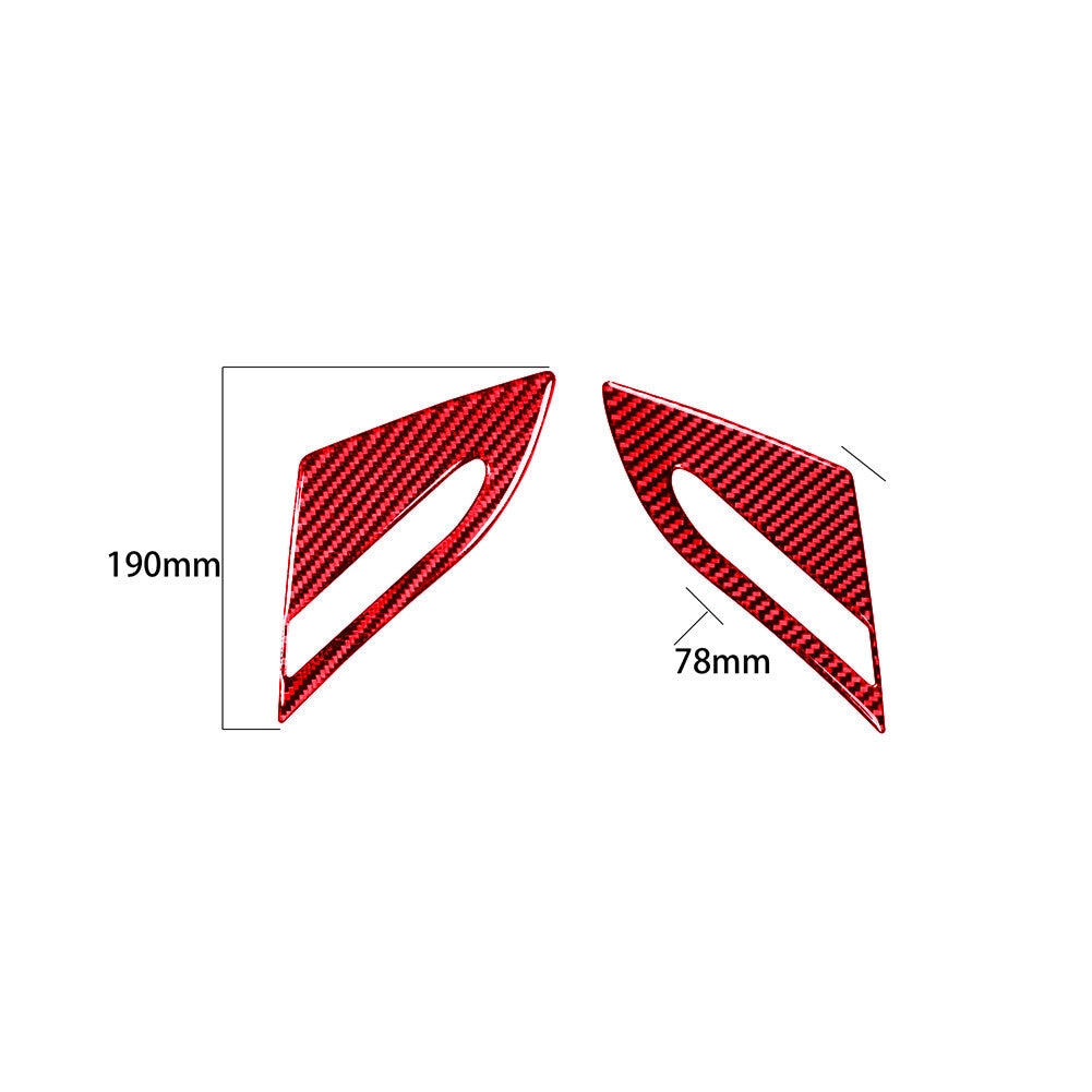 2Pcs Red Carbon Fiber Interior Cover Trim for BMW 6Series E63 E64