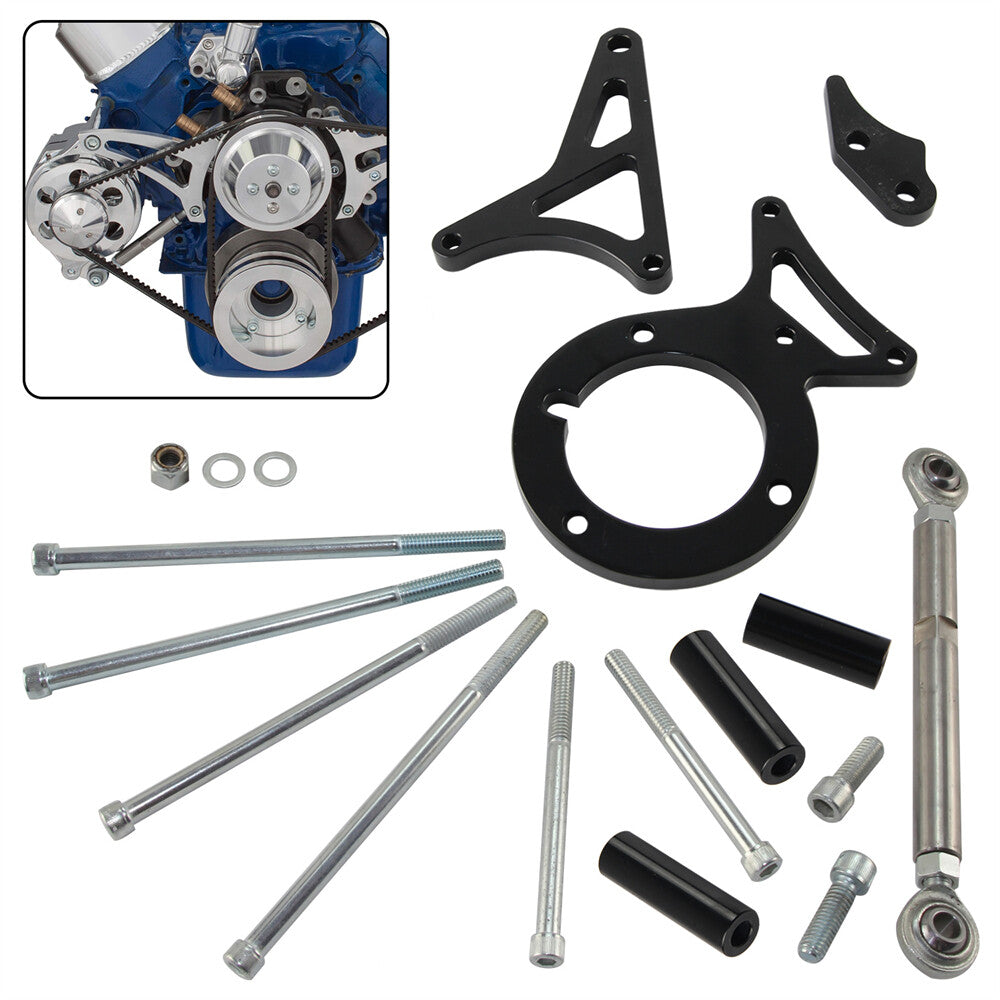 Aluminum Alternator Power Steering Bracket Kit for Ford 302 V8 5.0L 1982-1992