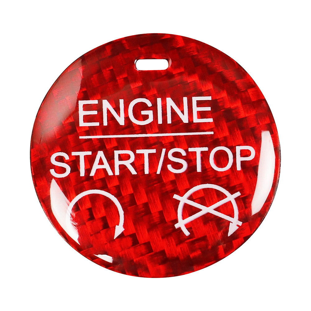 Motor Start Stop Knopf Abdeckung Trim F¨¹r for Ford for Mustang 2015-22 Carbon Fiber Rot