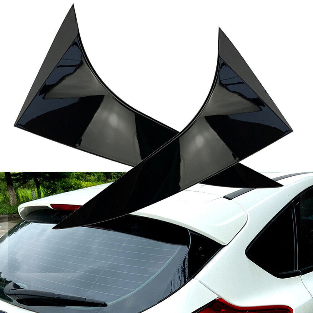 Black Rear Window Spoiler Side Wing Cover 2014-2018 15 for Ford Focus Hatchback