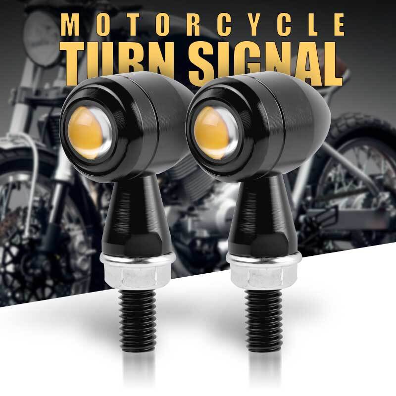 4x for Mini Black Motorcycle Bullet LED Turn Signals Blinker Indicator Amber Light