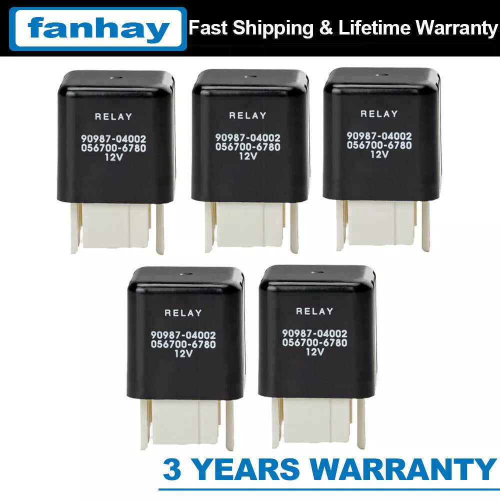 5-piece set 90987-04002 12V 5-pin main blower motor relay 056700-6780 Suitable for Toyota