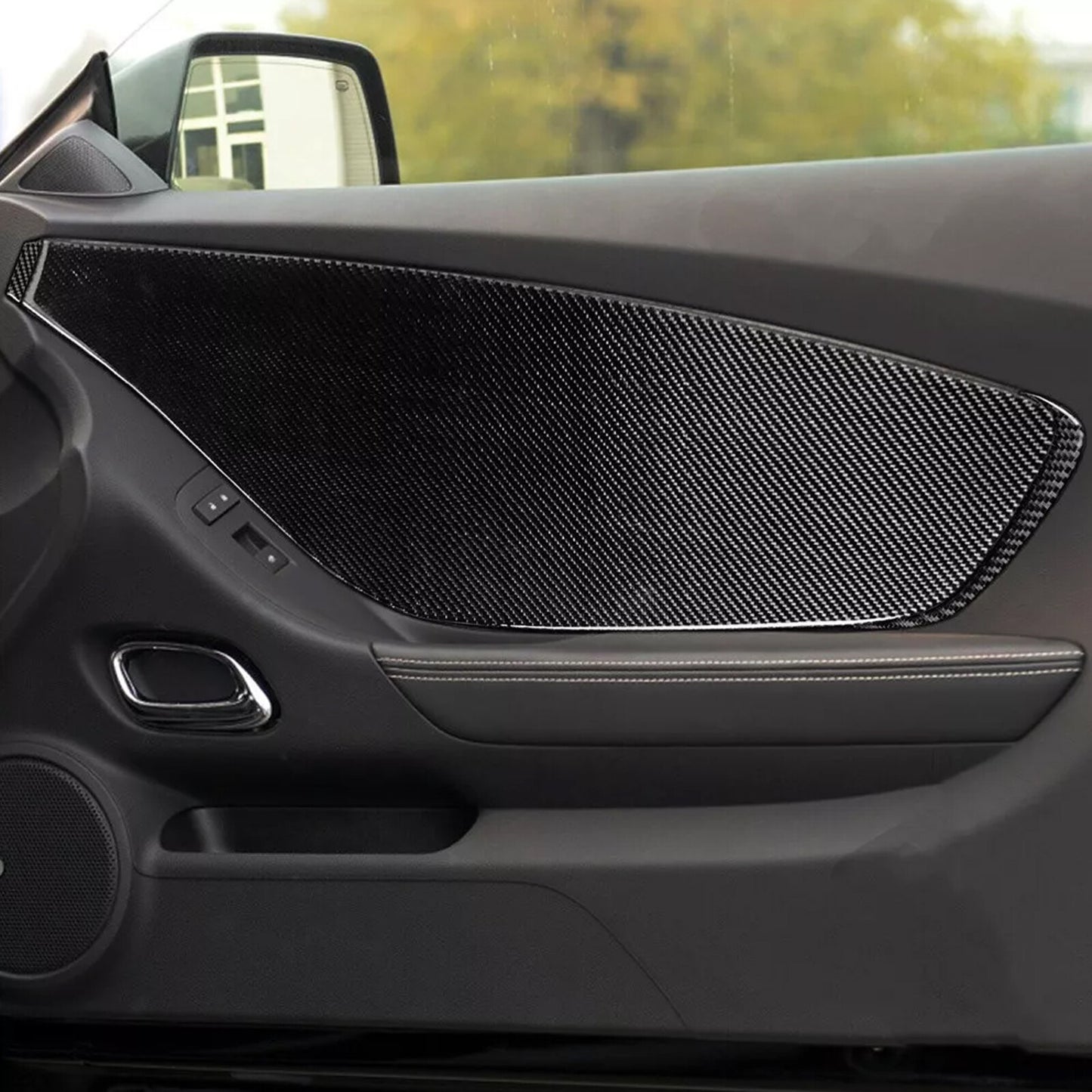 6-Piece Black Inner Door Panel Cover Trim Kit for Chevrolet Camaro 2010-15