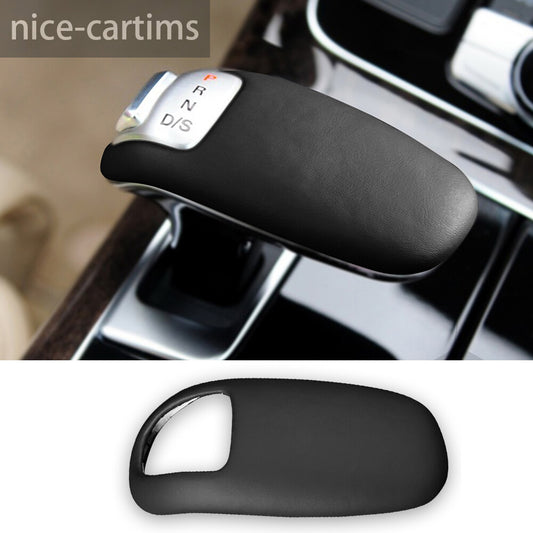 PU Leather Dark Gray Car Gear Shift Knob Cover for Audi for A8 2011-2017 Accessories