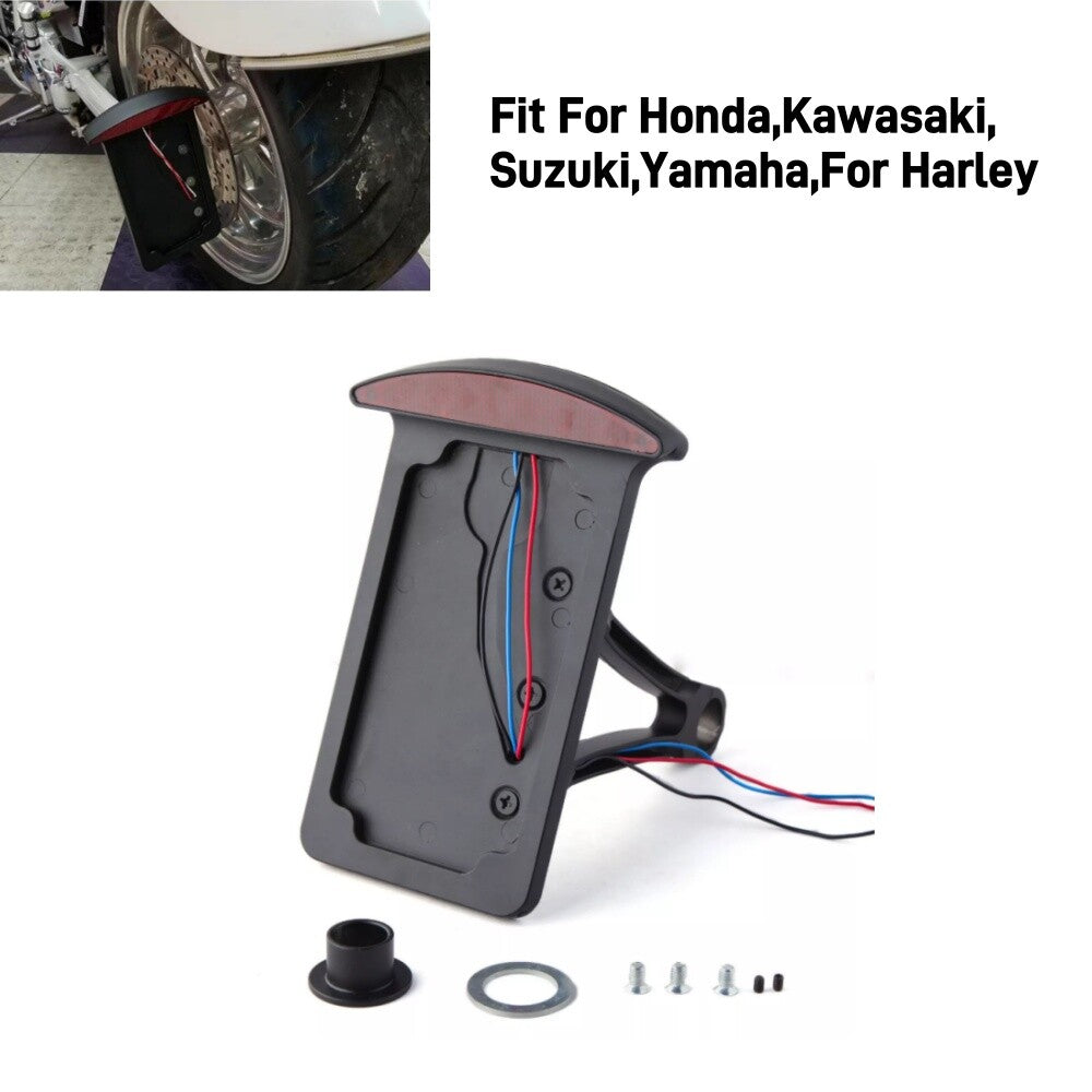 Motorcycle Side Mount Tail Light License Plate Bracket Holder for Harley Bobber