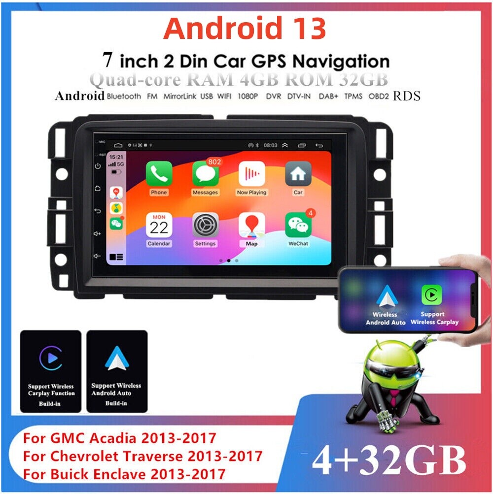 7in 2Din MP5 Player Car Radio Fit for GMC Acadia 2013-2017 Navigation GPS Stereo