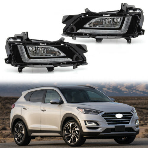 Pair Bumper Daytime Running Light Fog Lamps LED DRL for Hyundai for Tucson 2019-2020