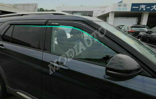 for Ford Explorer 20-24 Black Window Visor Vent Sun Shade Rain Guard Door Visor