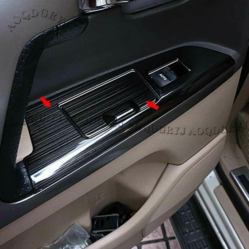 6pc Black Steel Window lift panel switch trim for Land Cruiser LC200 2008-2015