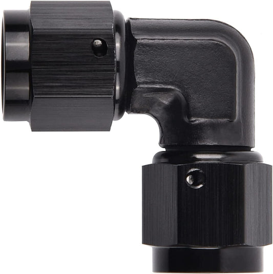 10AN to female connector, 10AN 90-degree rotary coupler, joint adapter, aluminum, black.