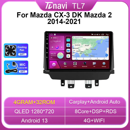 for Mazda CX-3 DK for Mazda 2 2014-2021 Auto Multimedia Player Car Stereo Radio GPS
