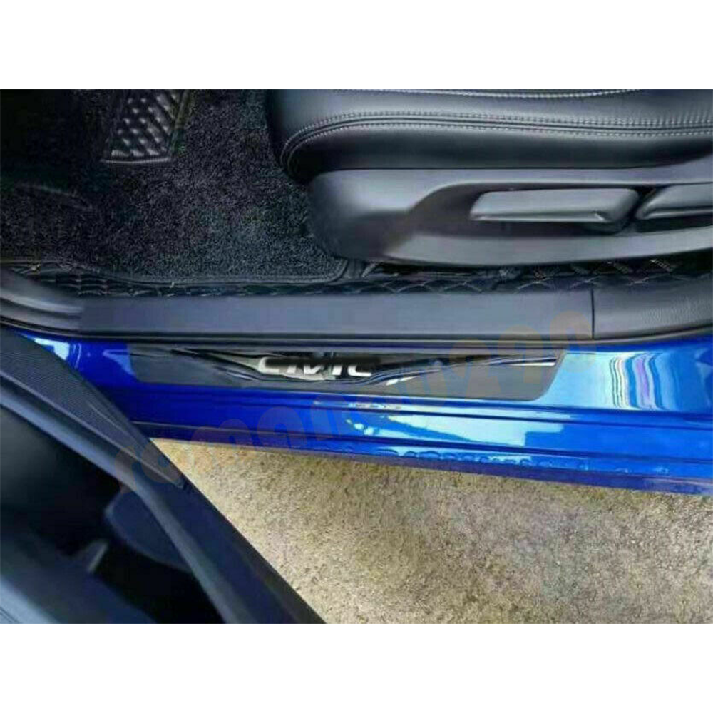 4For for Honda for Civic 2022-2023 Car Accessories Door Sill Scuff Plate Guard Protector