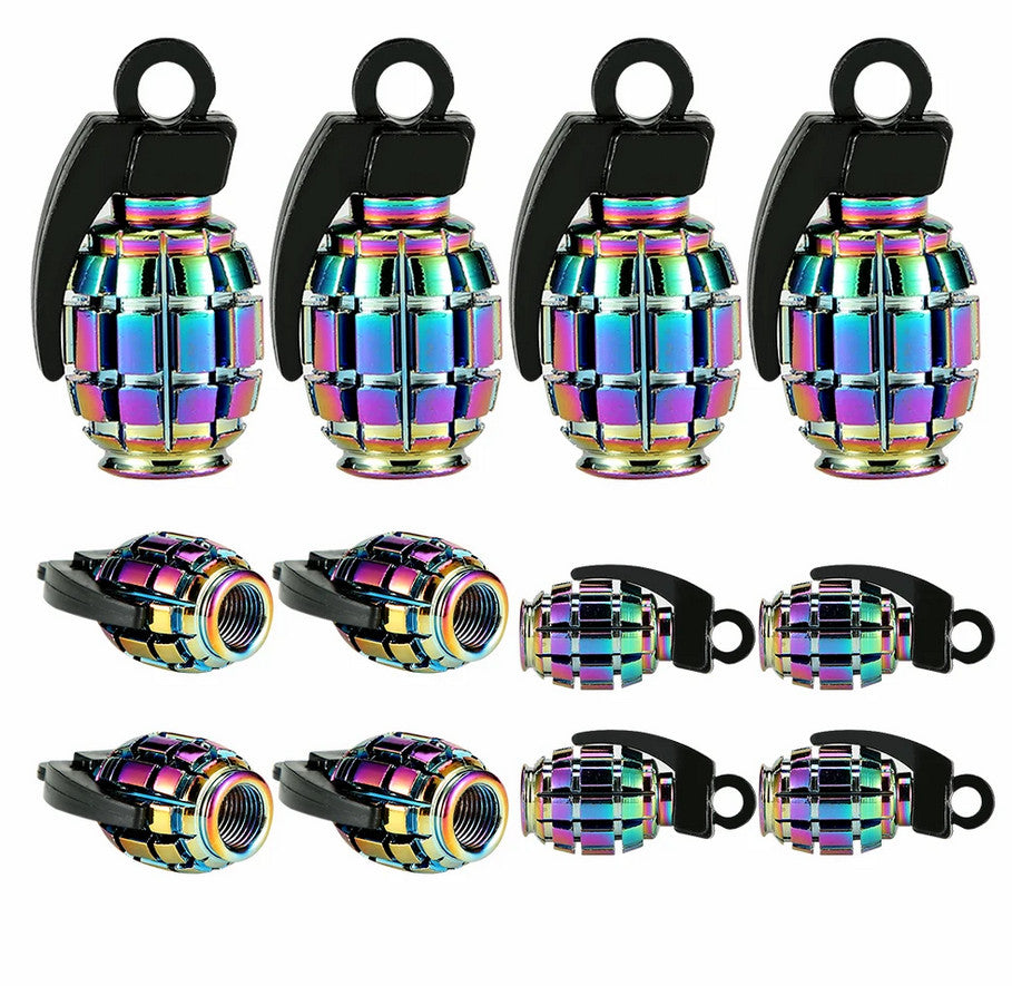 8-piece universal black tire valve cover rod air dust cover for Cadillac