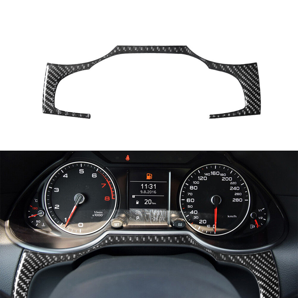 Carbon Fiber Interior Speedometer Frame Trim Cover Decor for Audi Q5 2009-2017