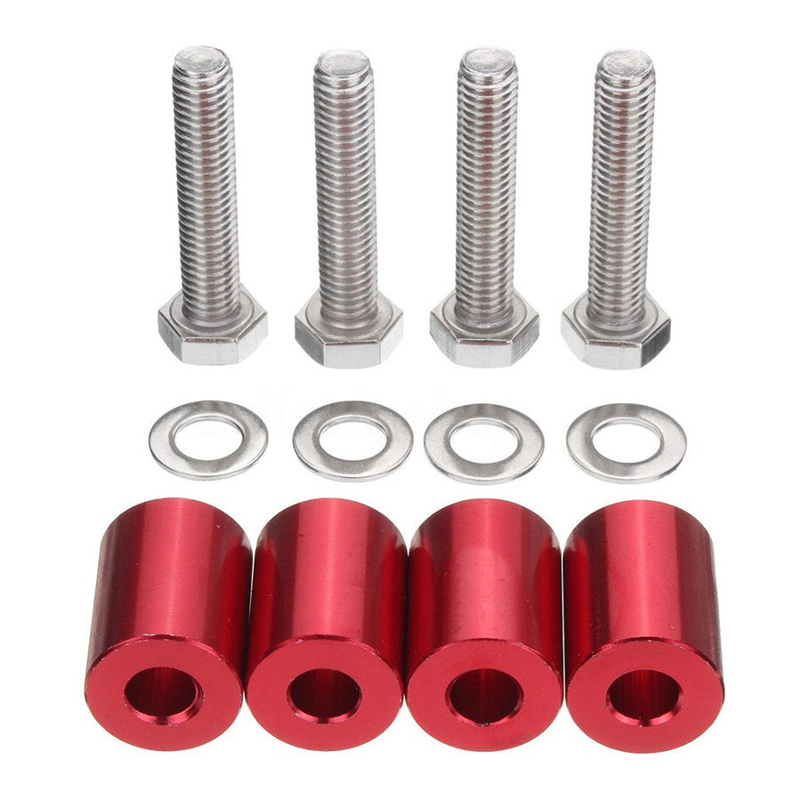 4 Set M8 X 45 1 Inch Red Billet Aluminum Hood Riser Kit Hood Vent Spacer Spacers