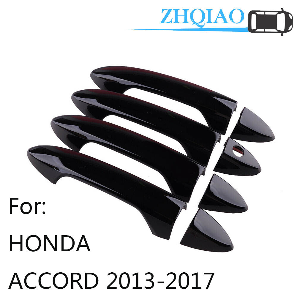 Glossy Black Side Door Handle Cover Trim for Honda Accord 2013-2017