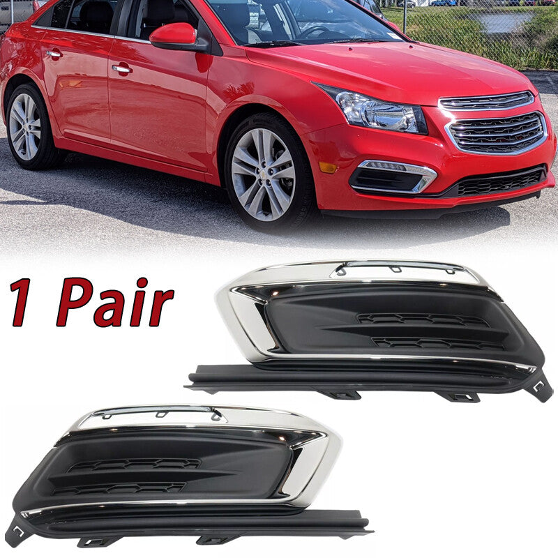 2-Piece Fog Light Protector for 2015 for Chevrolet for Cruze 16 Limited Edition Sedan, Black Front