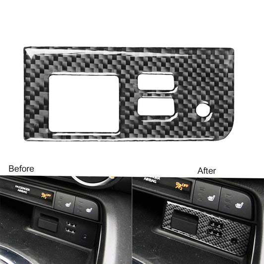 Carbon Fiber Interior USB Socker Panel Trim Cover for Mazda MX-5 Miata 2016-2020