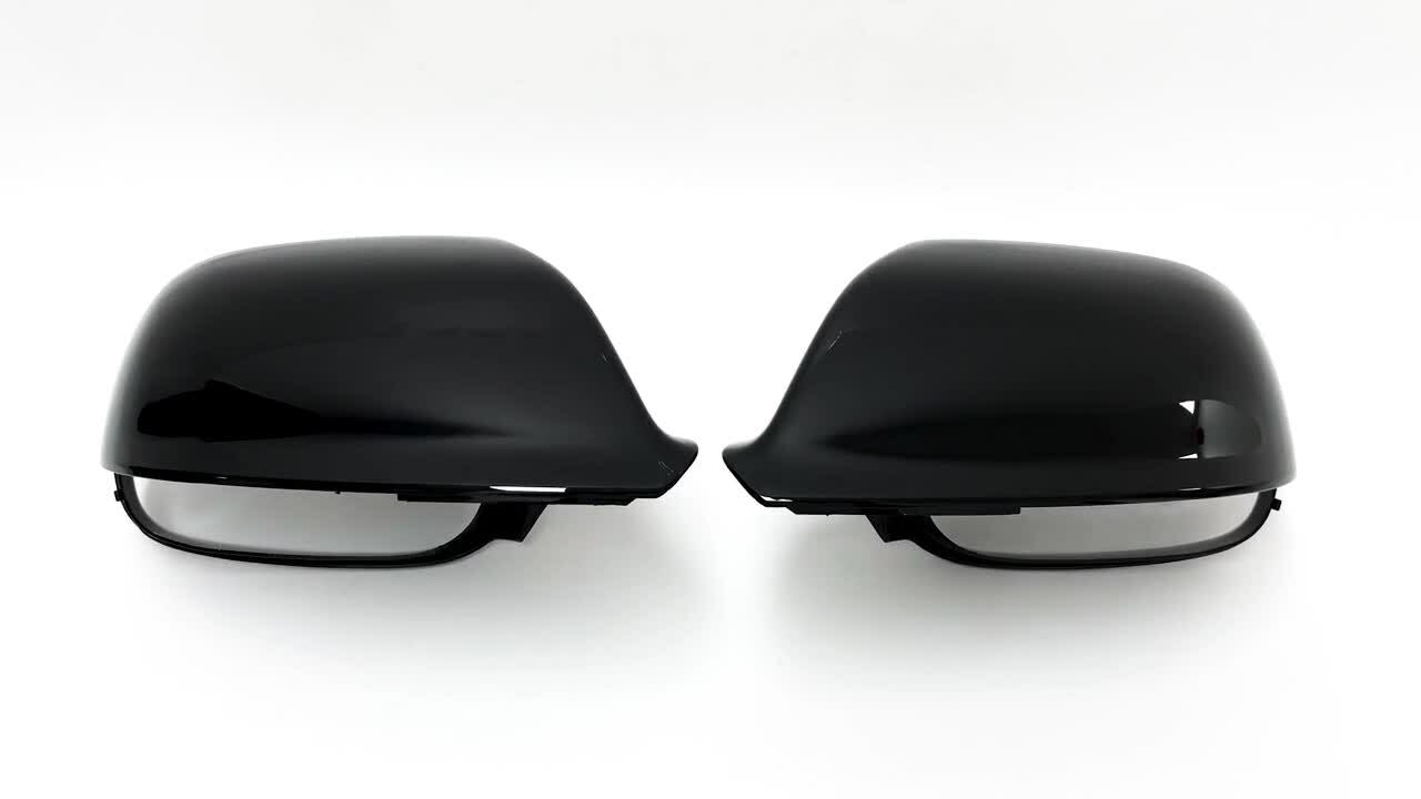 2x Gloss Black Mirror Cover Caps for AUDI Q5 SQ5 Q7 SQ7 10-15 W/O Lane Assist