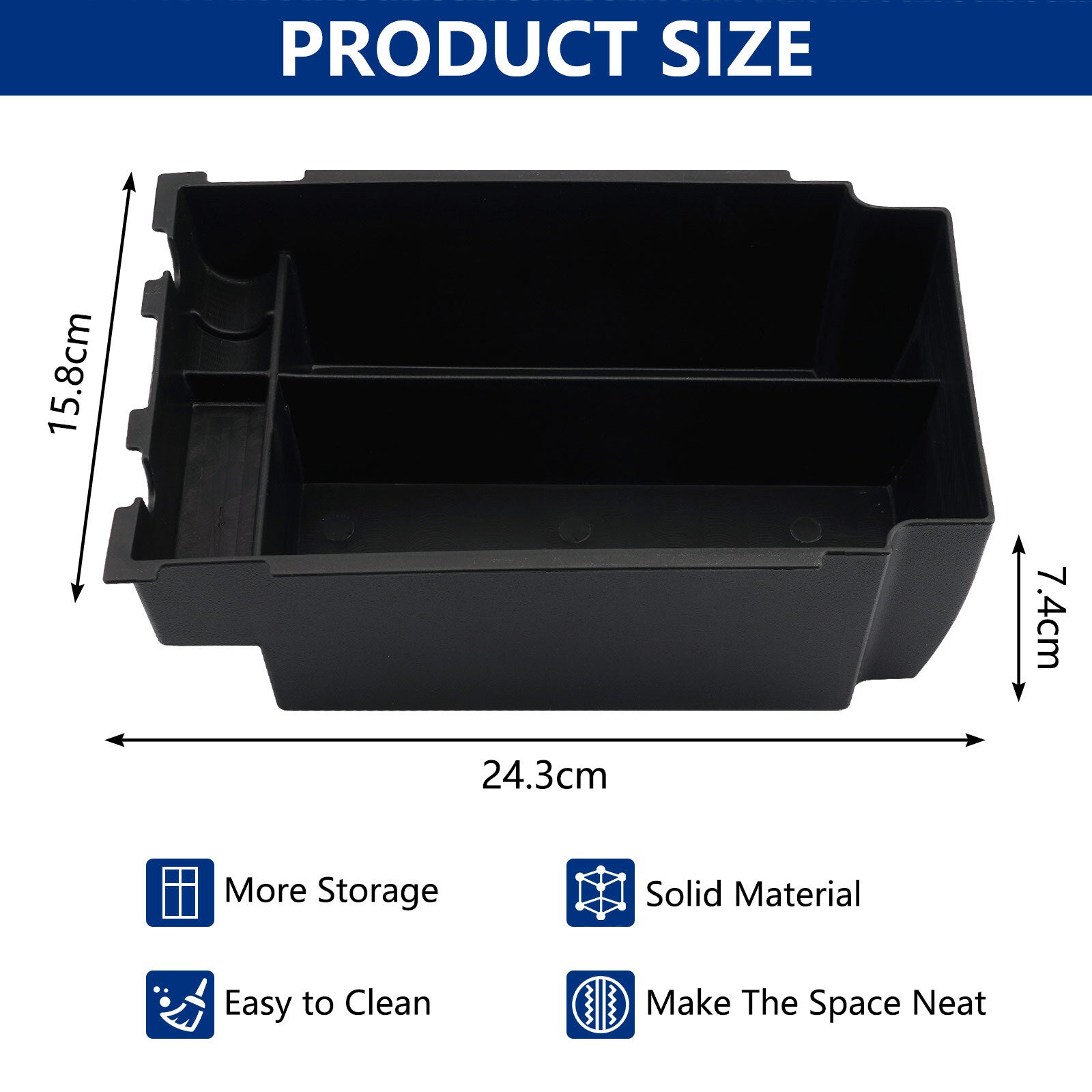 Suitable for JERBOR for Subaru 2024 Black Waterproof Car Center Armrest Box Storage Organizer
