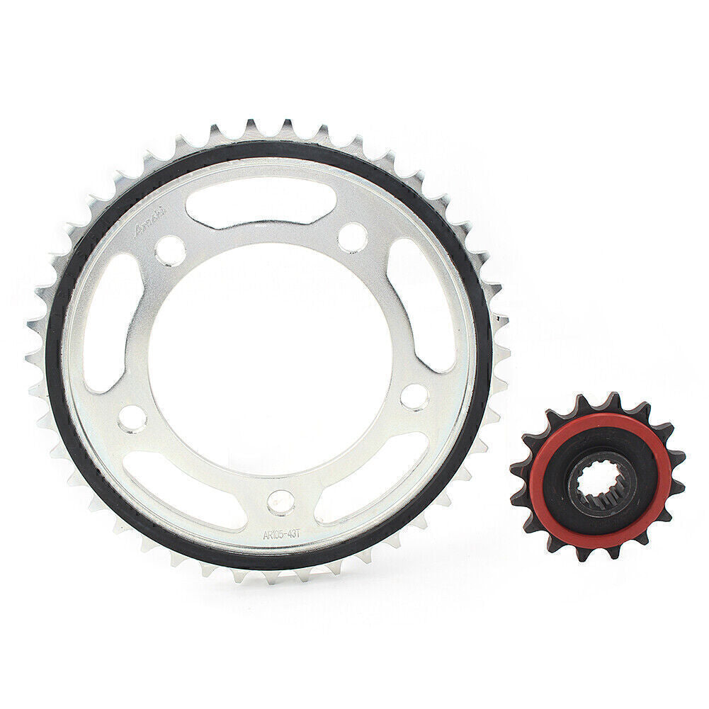 Gummiged?mpftes 16T Kettenrad vorne and hinten 43T f¨¹r for HONDA NC700 2012-2015
