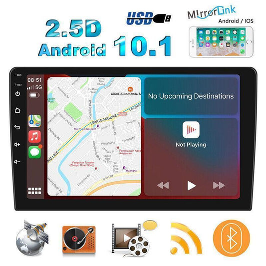 Auto 10.1 2DIN GPS BT MP5 Player W/Camera Kit Carplay Android 10.1 Stereo Radio