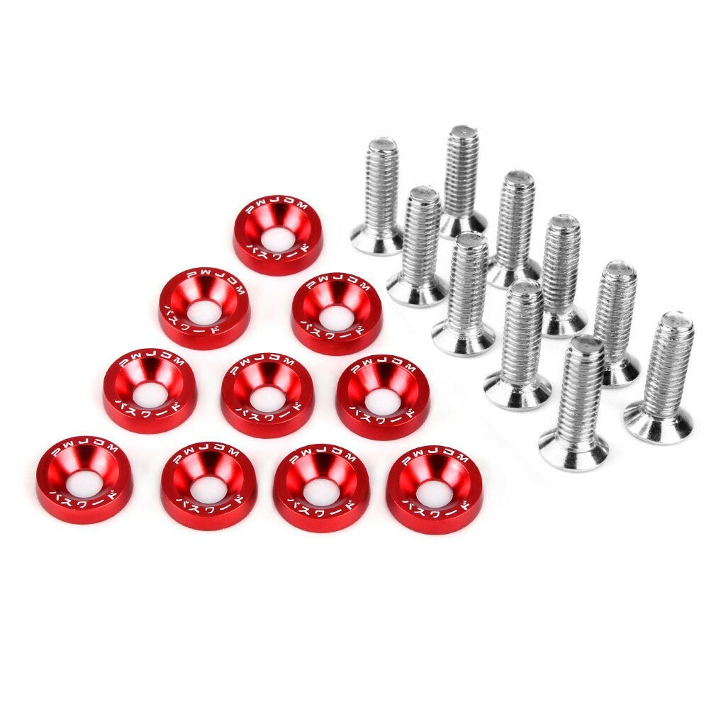 M6 Bolts Car Engine Bumper Fender Washers License Plate Screws 10PCS