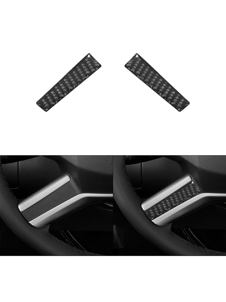 2X Carbon Fiber Steering Wheel Chin Trim for Mercedes R-Class 2009-2012