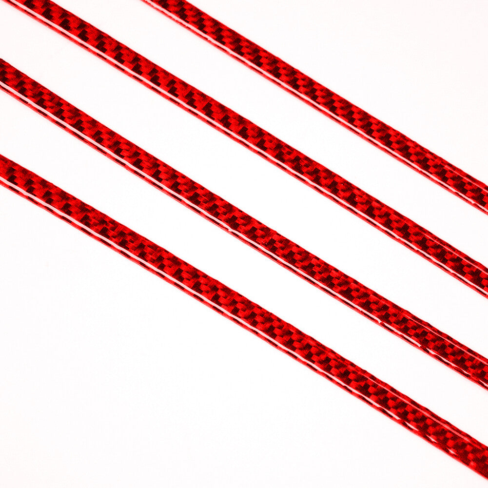 4Pcs Carbon Fiber Door Decorative Strips Trim for Dodge Journey 2009-2010 Red
