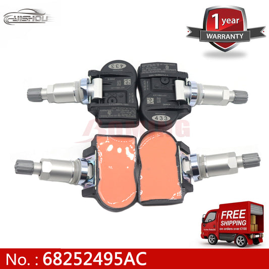 4-pack of new tire pressure sensors (TPMS) for Jeep Doorge Cherokee 433MHz 68252495AC