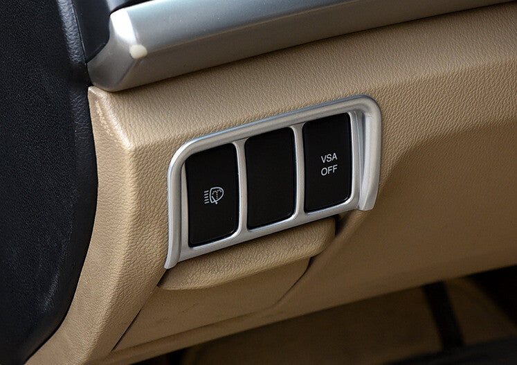 Headlight Button Frame Cover Trim 1 for Honda Accord Crosstour 2008-2013 Silver