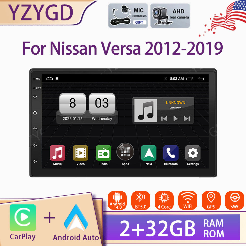 7 for Nissan Versa 2012-2019 Android Carplay Car Stereo Radio GPS WIFI Screen