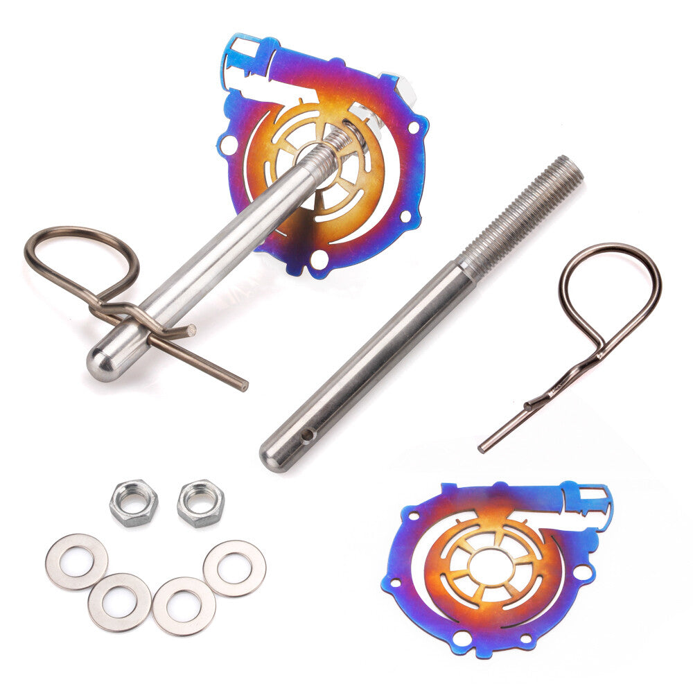 Universal Aluminum Racing Engine Bonnet Hood Latch Pin Lock Kit Turbo Style Blue
