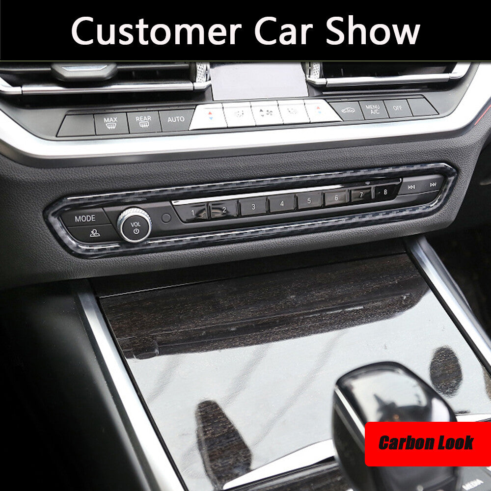 Panel Center Control Volume Button Frame Cover Trim Carbon LHD for BMW G20 G28