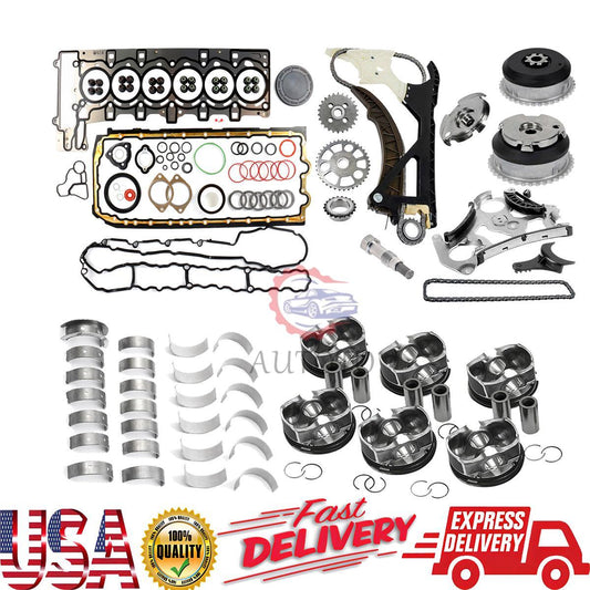 N54 Engine Overhaul Gasket Seals Kit - Oil Pump Guide Chain Gear Bearing for BMW