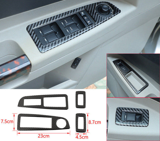 Carbon Fiber Window Lift Switch Trim for Dodge Charger 06-10 for Chrysler 300C 04-09