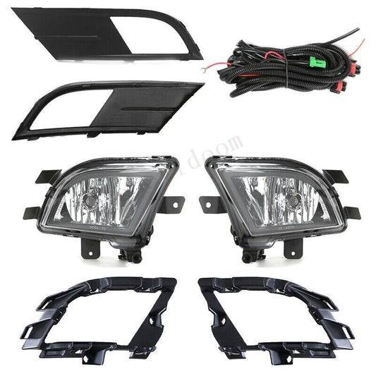 Clear Lens Fog Lights Kit +Bezel Switch Bulbs for VW for Jetta MK6 Sedan 2015-2017