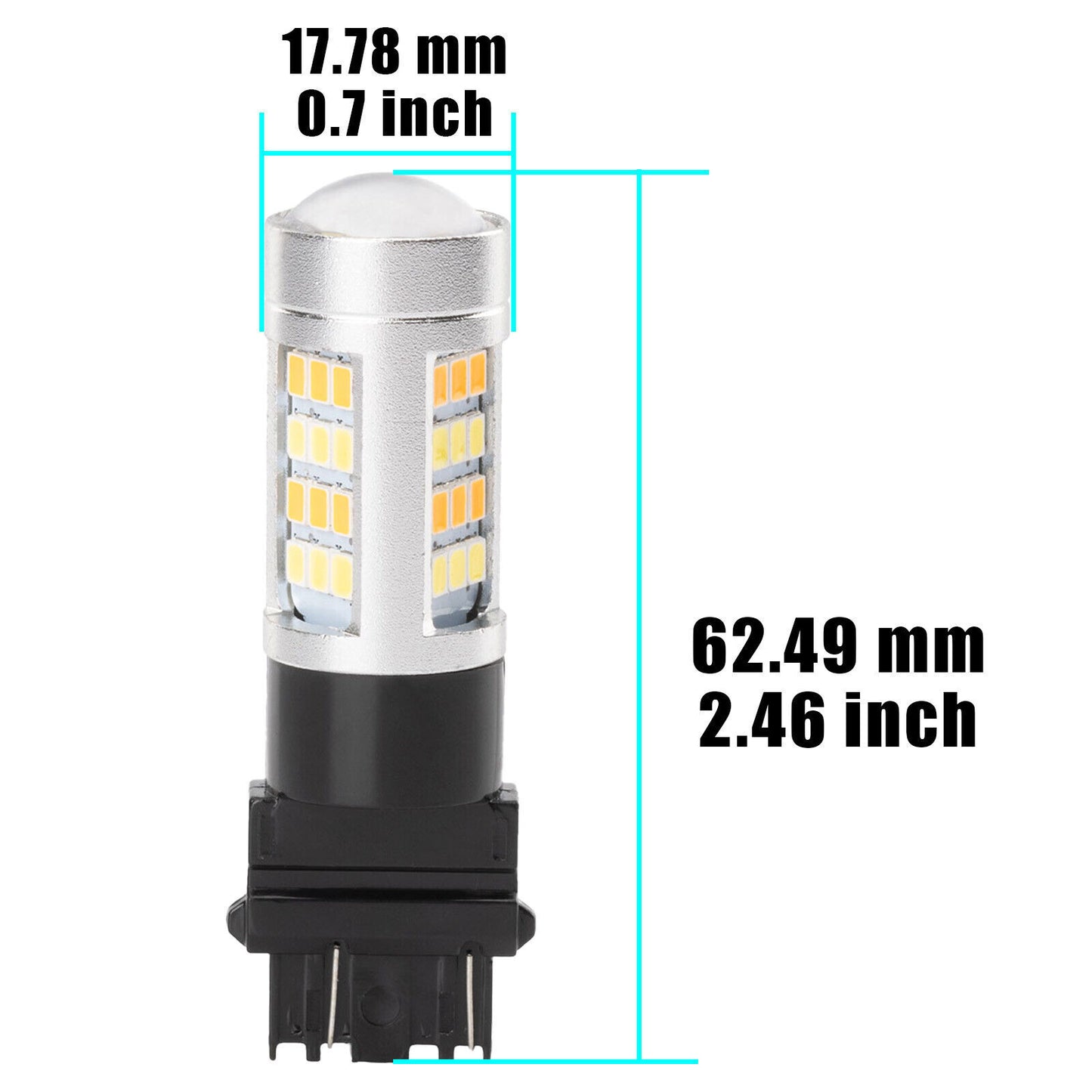 3157 4x Turn Signal Parking Light Bulb Error Free White/Amber LED DRL Switchback