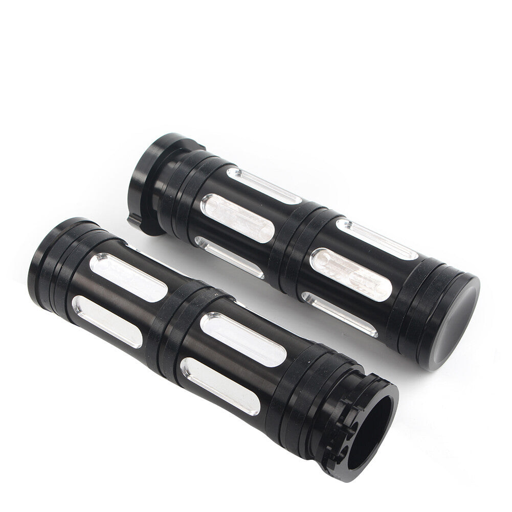 Black 1 Handlebar Hand Grip for Harley Sportster Dyna Softail RoadKing Aluminum