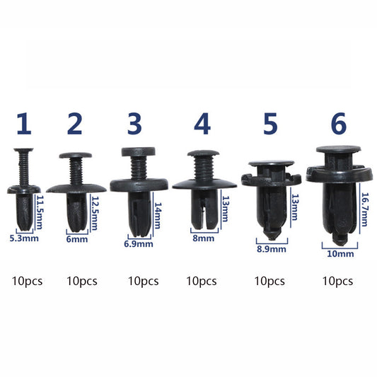 60 Mixed Car Car Bumper Fender Plastic Rivet Fasteners Push Pin Retainer Clips
