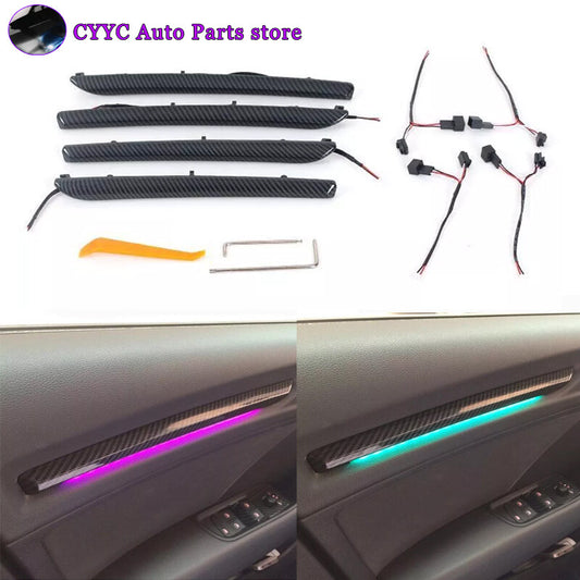 car door LED Lampshade Decoration Carbon Fiber Color for Audi A3 S3 8V 2014-2019