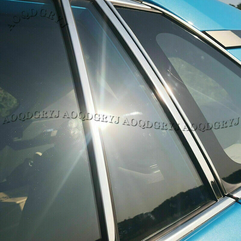14P Chrome Door Window Pillar Posts Molding Cover Trim for TOYOTA RAV4 2019-2023